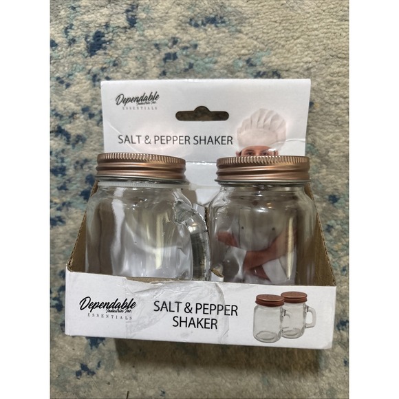 Olde Thompson Other - Dependable Industries Mason Jar Salt Pepper Shaker Set with Copper Lids New